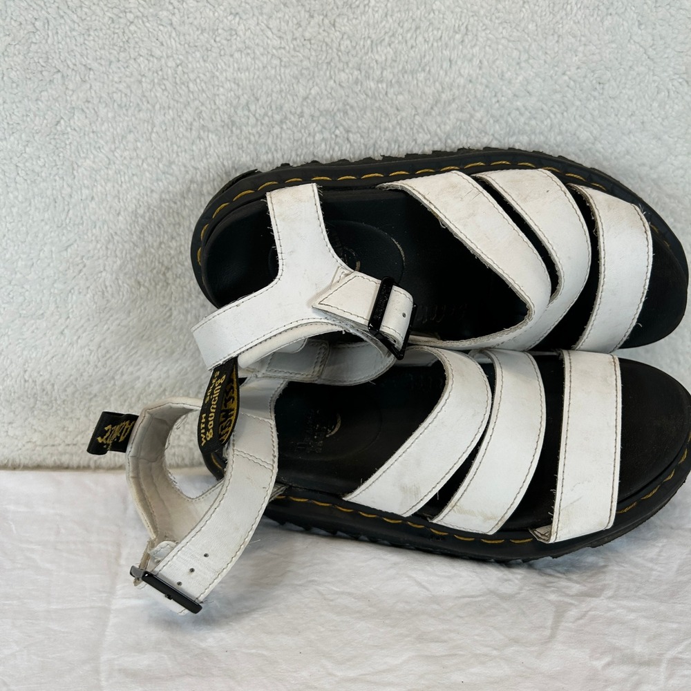 Dr. Martens Blaire White Hydro Leather Platform Gladiator Sandals Womens 6 - Picture 10 of 16